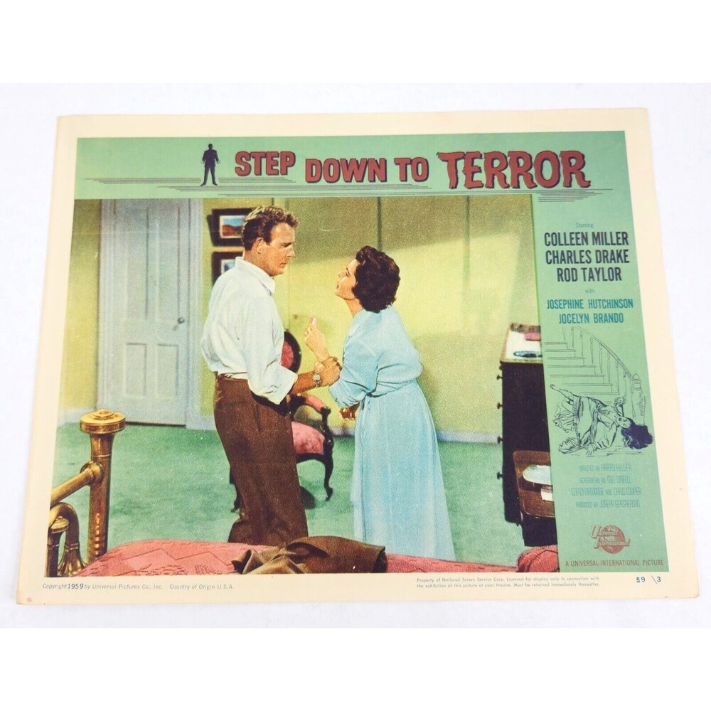 Step Down to Terror 1958 Lobby Card Movie Poster Crime Film Noir Colleen Miller